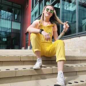 Lucy & Yak Yellow Original Dungaree (Organic Corduroy) - UK 12 / US 8 - NWT